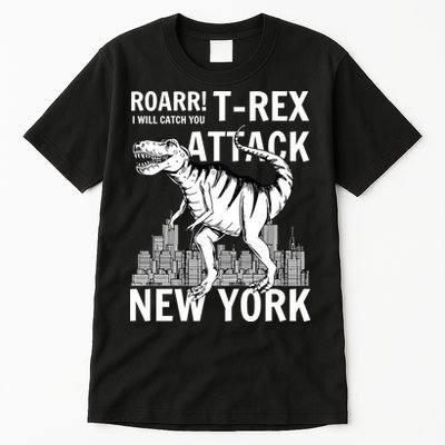 T-Rex Attacks New York Tall T-Shirt
