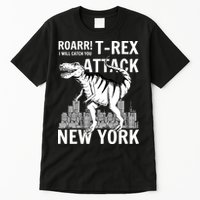 T-Rex Attacks New York Tall T-Shirt
