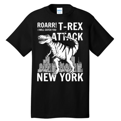 T-Rex Attacks New York Tall T-Shirt