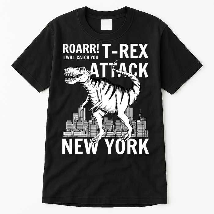 T-Rex Attacks New York Tall T-Shirt