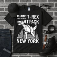 T-Rex Attacks New York Tall T-Shirt
