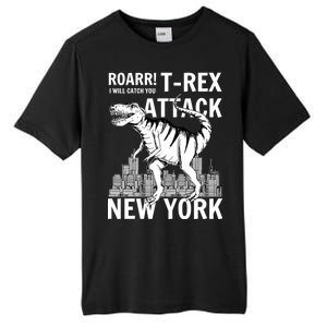 T-Rex Attacks New York Tall Fusion ChromaSoft Performance T-Shirt