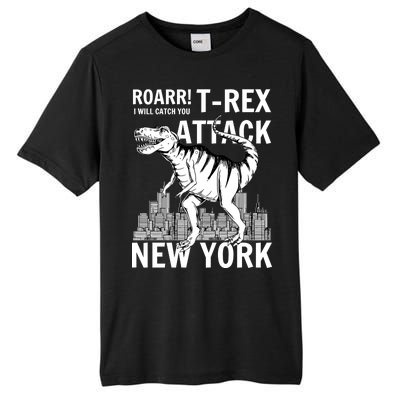 T-Rex Attacks New York Tall Fusion ChromaSoft Performance T-Shirt