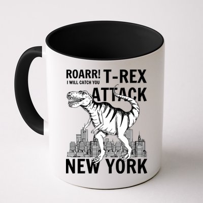 T-Rex Attacks New York Mug