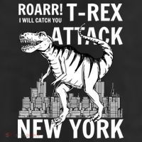 T-Rex Attacks New York 11oz C Handle Ceramic Mug