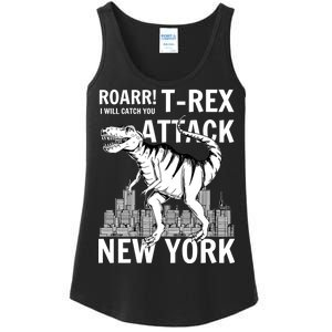 T-Rex Attacks New York Ladies Essential Tank