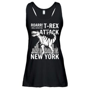 T-Rex Attacks New York Ladies Essential Flowy Tank