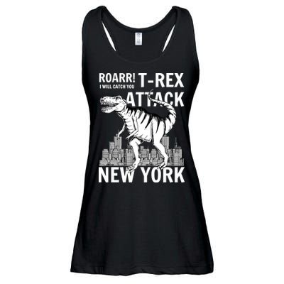 T-Rex Attacks New York Ladies Essential Flowy Tank