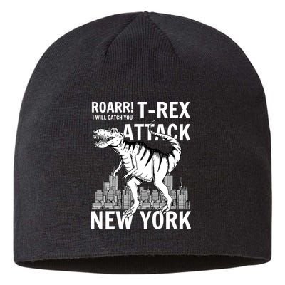 T-Rex Attacks New York Sustainable Beanie