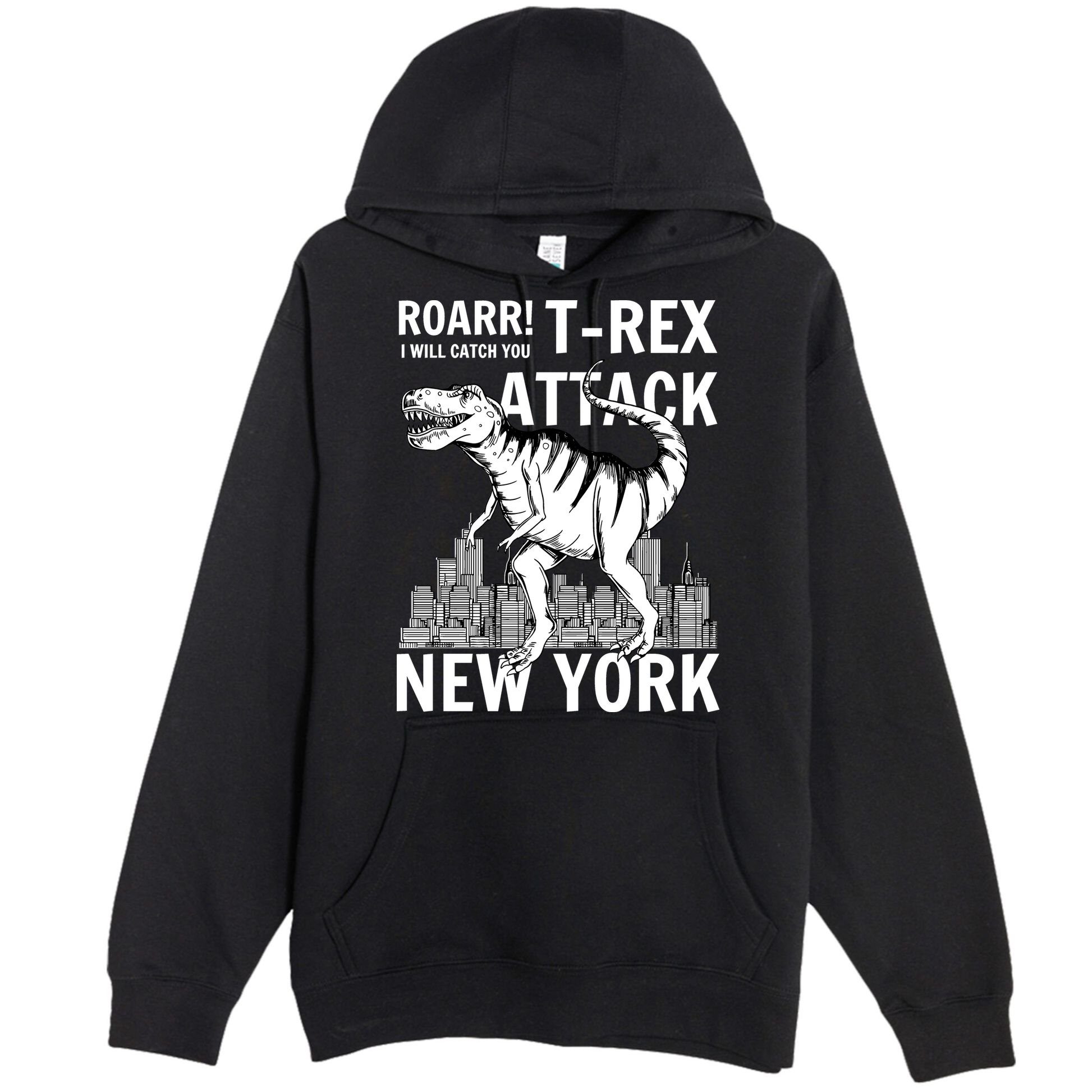 T-Rex Attacks New York Premium Pullover Hoodie