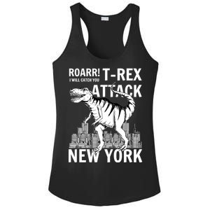 T-Rex Attacks New York Ladies PosiCharge Competitor Racerback Tank