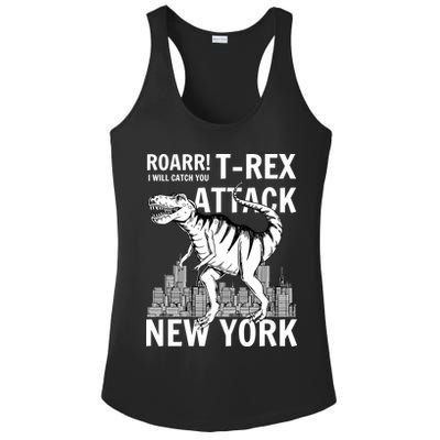 T-Rex Attacks New York Ladies PosiCharge Competitor Racerback Tank