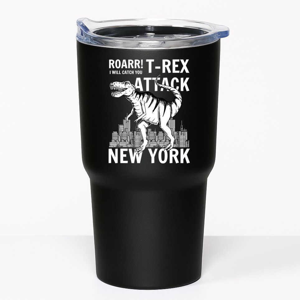 T-Rex Attacks New York Tumbler