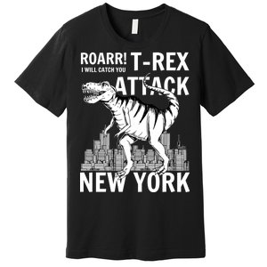 T-Rex Attacks New York Premium T-Shirt