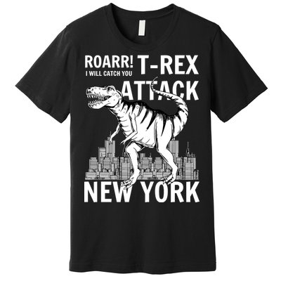 T-Rex Attacks New York Premium T-Shirt