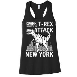 T-Rex Attacks New York Women's Racerback Tank