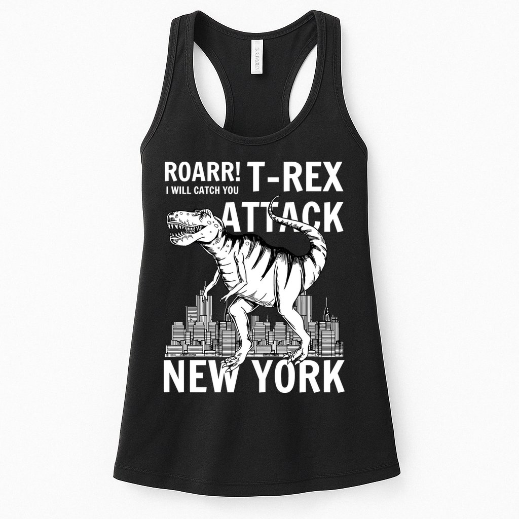 T-Rex Attacks New York Womens Tank Top