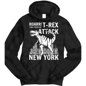 T-Rex Attacks New York Tie Dye Hoodie