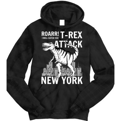 T-Rex Attacks New York Tie Dye Hoodie