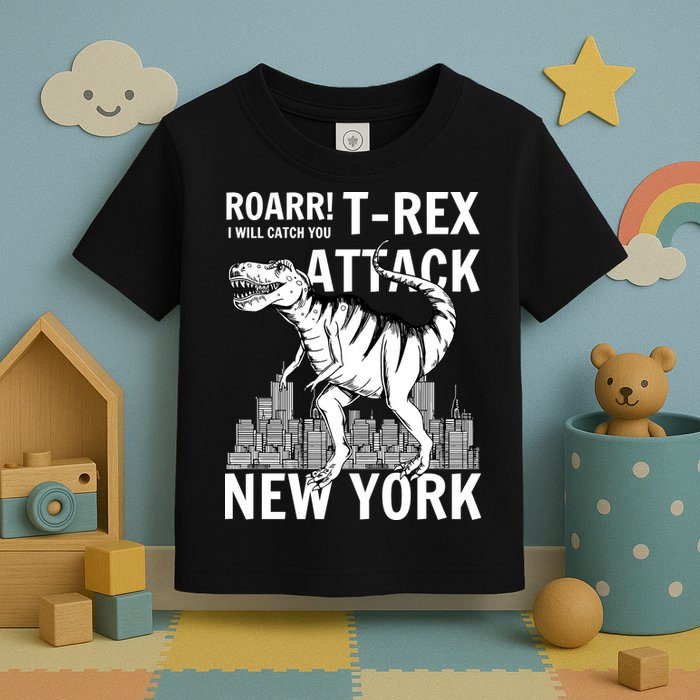 T-Rex Attacks New York Toddler T-Shirt