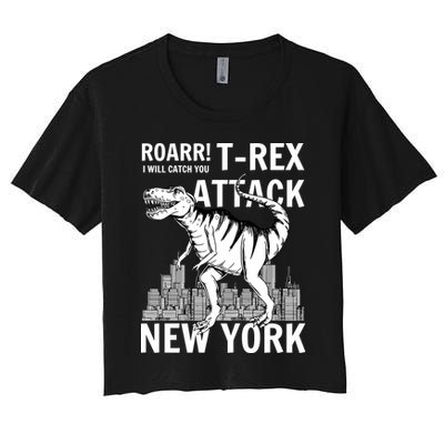 T-Rex Attacks New York Crop Top