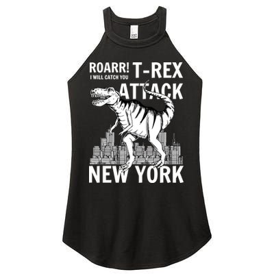 T-Rex Attacks New York Women's Perfect Tri Rocker Tank