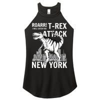 T-Rex Attacks New York Women's Perfect Tri Rocker Tank