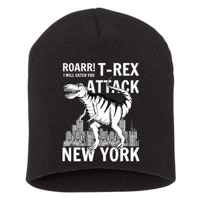 T-Rex Attacks New York Short Acrylic Beanie