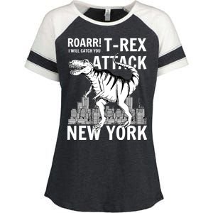 T-Rex Attacks New York Enza Ladies Jersey Colorblock Tee