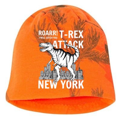 T-Rex Attacks New York Kati - Camo Knit Beanie