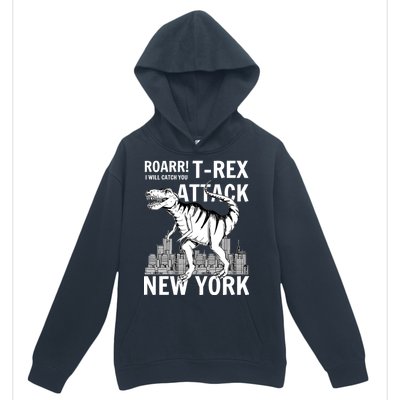 T-Rex Attacks New York Urban Pullover Hoodie