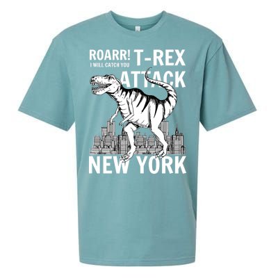 T-Rex Attacks New York Sueded Cloud Jersey T-Shirt