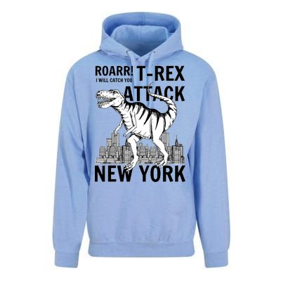 T-Rex Attacks New York Unisex Surf Hoodie