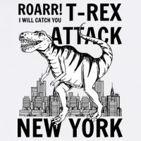 T-Rex Attacks New York Garment-Dyed Sweatshirt