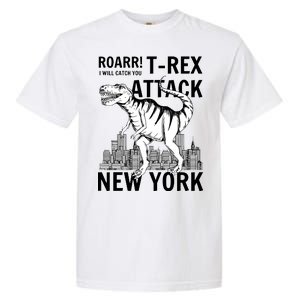 T-Rex Attacks New York Garment-Dyed Heavyweight T-Shirt