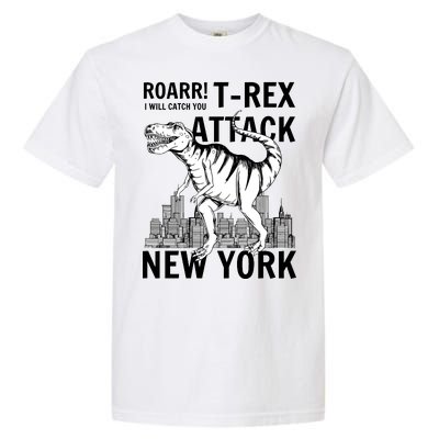 T-Rex Attacks New York Garment-Dyed Heavyweight T-Shirt