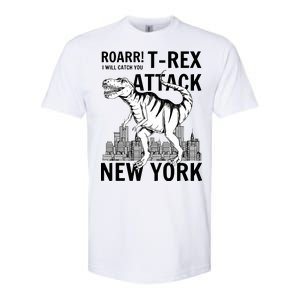 T-Rex Attacks New York Softstyle CVC T-Shirt