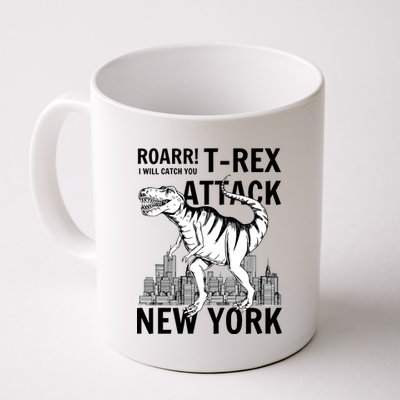 T-Rex Attacks New York Coffee Mug