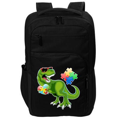 T-Rex Autism Awareness Puzzle Dinosaur  Impact Tech Backpack