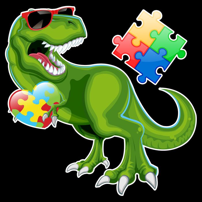 T-Rex Autism Awareness Puzzle Dinosaur  Impact Tech Backpack