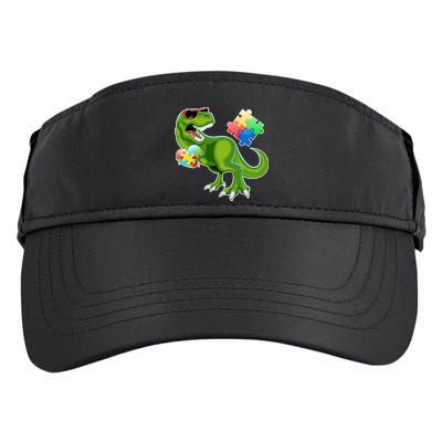 T-Rex Autism Awareness Puzzle Dinosaur  Adult Drive Performance Visor