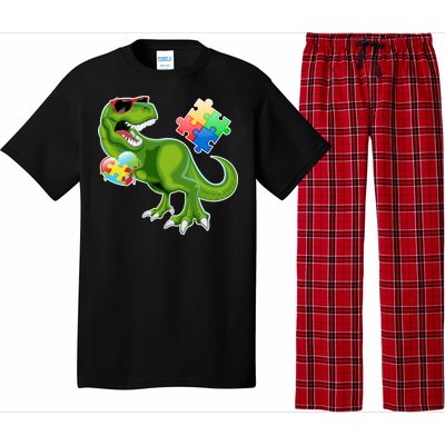 T-Rex Autism Awareness Puzzle Dinosaur  Pajama Set