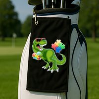 T-Rex Autism Awareness Puzzle Dinosaur  Golf Towel