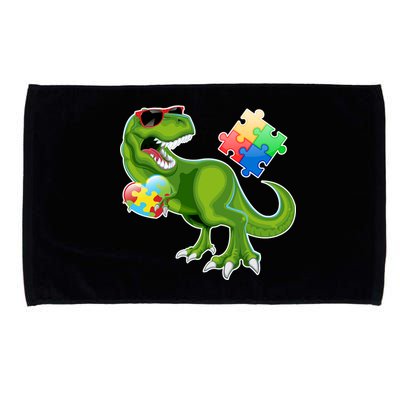 T-Rex Autism Awareness Puzzle Dinosaur  Microfiber Hand Towel