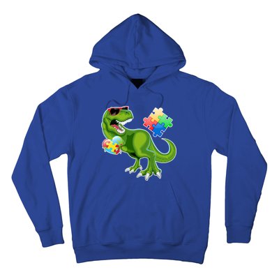 T-Rex Autism Awareness Puzzle Dinosaur  Hoodie