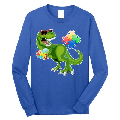 T-Rex Autism Awareness Puzzle Dinosaur  Long Sleeve Shirt