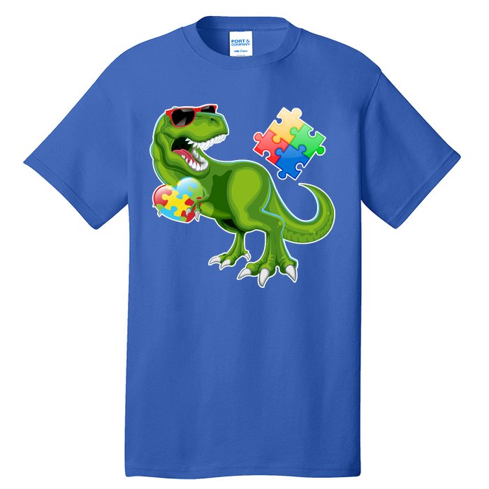 T-Rex Autism Awareness Puzzle Dinosaur  Tall T-Shirt