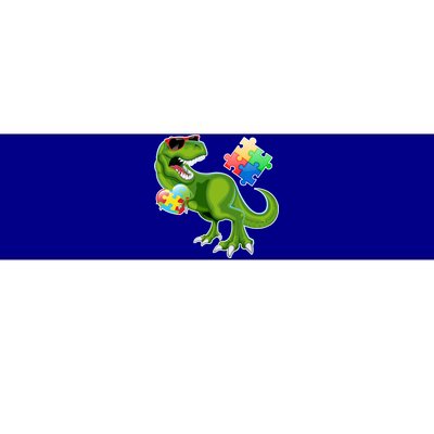 T-Rex Autism Awareness Puzzle Dinosaur  Bumper Sticker