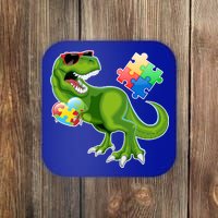 T-Rex Autism Awareness Puzzle Dinosaur  Coaster