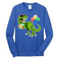 T-Rex Autism Awareness Puzzle Dinosaur  Tall Long Sleeve T-Shirt